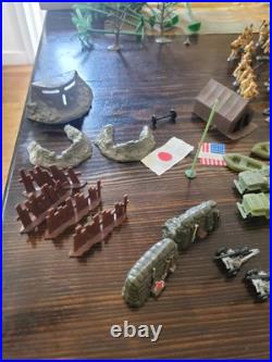 Marx Vintage Miniature Sands Of Iwo Jima Playset, Almost Complete
