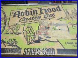 Marx Vintage Robin Hood Castle Set 4724 1000 Series Playset Figures & Tin Litho