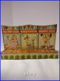 Marx Vintage Super Circus Tin Side Show Stages, Playset Accessory, Lot Of 2