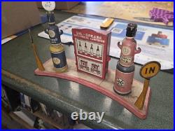 Marx Vintage Tin Gas Station Play Set Oil Grease Antifreeze Motor IN OUT Signs