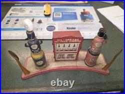 Marx Vintage Tin Gas Station Play Set Oil Grease Antifreeze Motor IN OUT Signs
