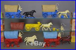 Marx Wagon Train Playset #4888 5 Wagons with whip drivers