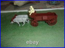 Marx Wagon Train Playset Vintage Playset 4805 Ox Covered wagon With Acc