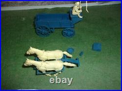 Marx Wagon Train Playset Vintage Playset 4888 Blue Wagon With Acc