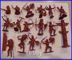 Marx Wagon Train Redish/Brown Indians X2 Matching two different shades