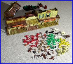 Marx Western Mineral City Roy Rogers Tin Litho Building Playset Toy 1950 Good