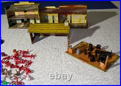 Marx Western Mineral City Roy Rogers Tin Litho Building Playset Toy 1950 Good