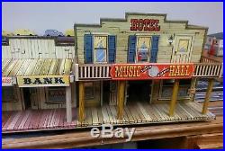Marx Western Town Hotel Side Silver City Roy Rogers Dodge City tin litho