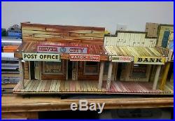 Marx Western Town Hotel Side Silver City Roy Rogers Wagon Train Dodge tin litho