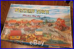 Marx Western Town Miniature Play Set-handpainted figures 1966 original box nice