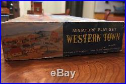 Marx Western Town Miniature Play Set-handpainted figures 1966 original box nice