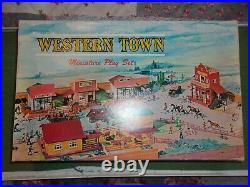 Marx Western Town Miniature Playset. RARE NEW OLD STOCK. 1960S