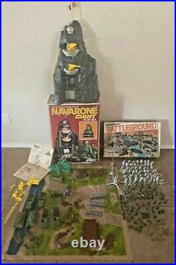 Marx World War II Battleground + Battle of Navarone Play Set 99% Complete w. Box