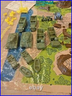 Marx World War II Battleground + Battle of Navarone Play Set 99% Complete w. Box