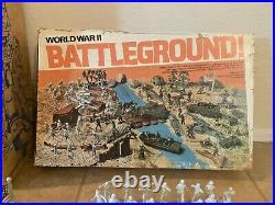 Marx World War II Battleground + Battle of Navarone Play Set 99% Complete w. Box