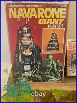 Marx World War II Battleground + Battle of Navarone Play Set 99% Complete w. Box