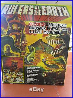 Marx and Superior Playset combo with Marx dinosaurs and mountain set