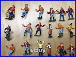 Marx miniature play set parts cowboys western figure lot plastic hand painted