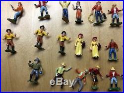 Marx miniature play set parts cowboys western figure lot plastic hand painted