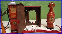 Marx old pre war gas station island great for toy train layout accessory look