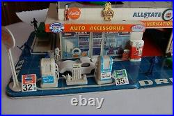 Marx playset Antique auto service center / highly detailed / late 50's