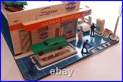 Marx playset Antique auto service center / highly detailed / late 50's