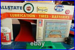 Marx playset Antique auto service center / highly detailed / late 50's