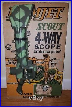 Marx playset Ramjet Scout 4 Way Scope display card toy mint VERY RARE