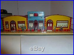 Marx tin litho Greyhound Bus station vintage art deco design early playset