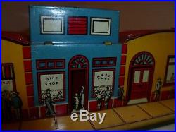 Marx tin litho Greyhound Bus station vintage art deco design early playset