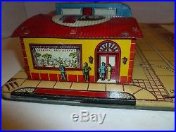 Marx tin litho Greyhound Bus station vintage art deco design early playset