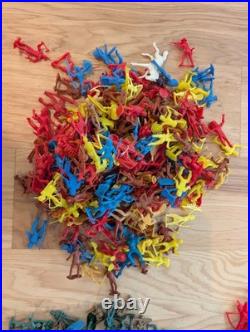 Massive Lot Vintage Army War Men Cowboys Indians Space Animal Plastic Figures