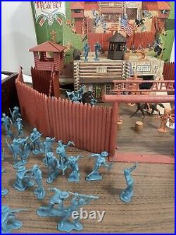 Massive Vintage MARX Fort Apache Playsets Figures Parts Lot Check Pics W Box