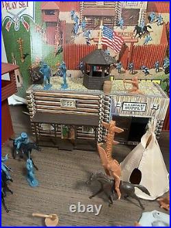 Massive Vintage MARX Fort Apache Playsets Figures Parts Lot Check Pics W Box