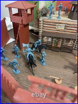 Massive Vintage MARX Fort Apache Playsets Figures Parts Lot Check Pics W Box