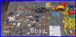 Massive lot Vintage 60's Marx & Tim Mee toys people Buildings animals