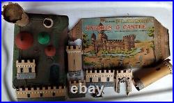 Miniature Playset Knights & Castle VINTAGE PARTS + BOX LID Marx 1960s AsPictured