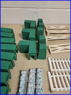 Mixed Lot Marx Rock Stone Wall Fence Trees Hedges Playset Accessory, over 160