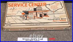 Modern Service Center Lithographed Metal Series 1000 Marx 1950's Toy Car Playset