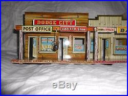 NICE! Marx Western Town Hotel Side Dodge City tin litho Roy Rogers Wagon Train