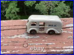 NICE Rare Prewar Marx White Milk Truck for Station, Playset, or 6 Inch Flatcar