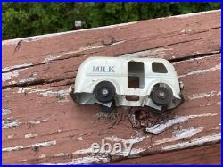 NICE Rare Prewar Marx White Milk Truck for Station, Playset, or 6 Inch Flatcar