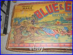 Nice Vintage Marx Giant Blue & Grey Battle Playset in Box