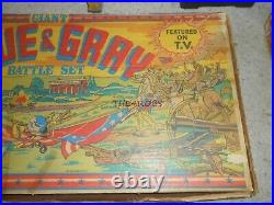 Nice Vintage Marx Giant Blue & Grey Battle Playset in Box