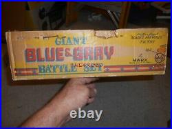Nice Vintage Marx Giant Blue & Grey Battle Playset in Box