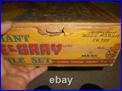 Nice Vintage Marx Giant Blue & Grey Battle Playset in Box