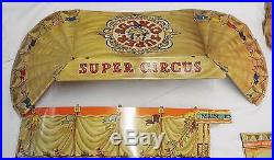 Old Antique MARX Toy SUPER CIRCUS Play Set with Box 69 Figurines 2 Flags + More