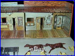 Original 1950's Marx Western Town Playset with Accessories Nice
