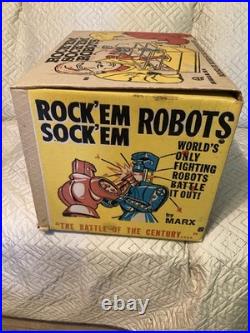 Original 1960's Marx Rock'em Sock'em Robots Complete In Box with Liners
