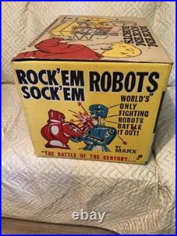 Original 1960's Marx Rock'em Sock'em Robots Complete In Box with Liners